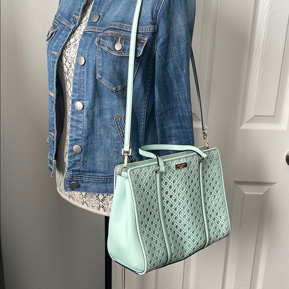 Kate Spade Pastel Aqua Blue Convertible Handbag - Picture 9 of 17